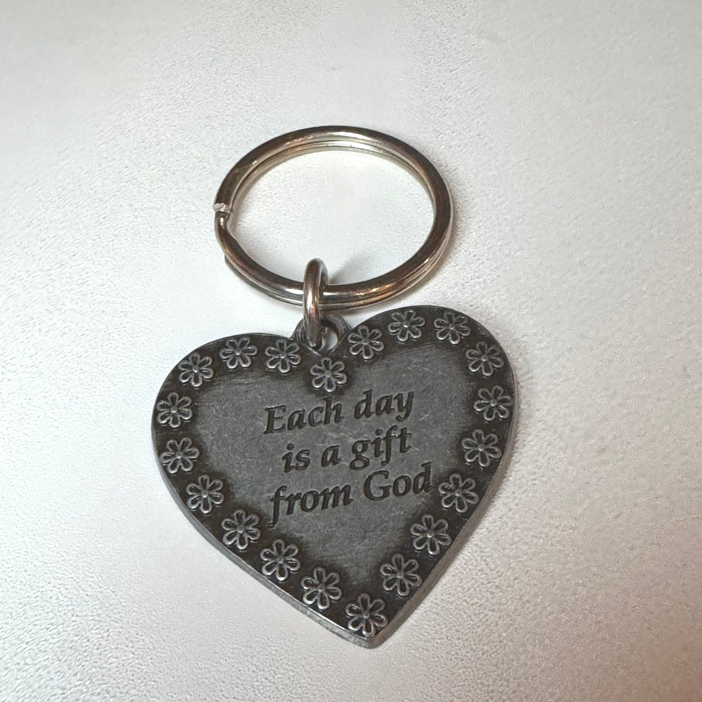Heart Keychain Each Day is a Gift from God Religious Inspirational Charm FAF Inc